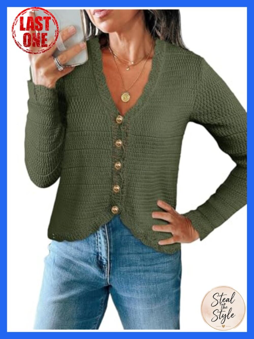 V Neck Cropped Button Down Cardigan Sweater Acrylic Cotton Knit